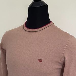 New Etro Sweater Crew Neck Virgin Wool Beige Camel Pullover Sweater Etro Italy